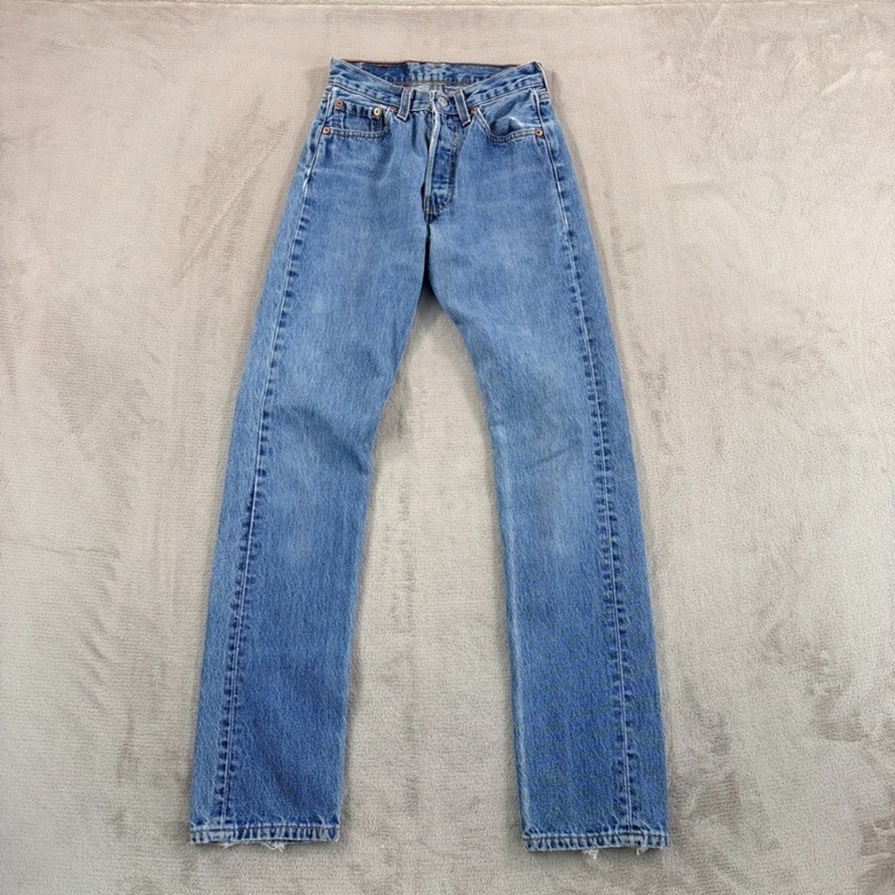 Vintage Levis 501 Jeans Women 25x32 (Fits 23x31) 90s Blue Distressed Made in USA